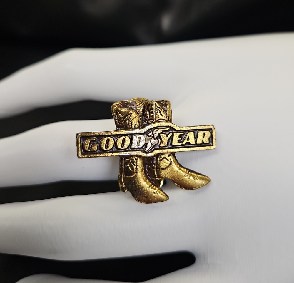 Gold-Tone Goodyear Logo Pin